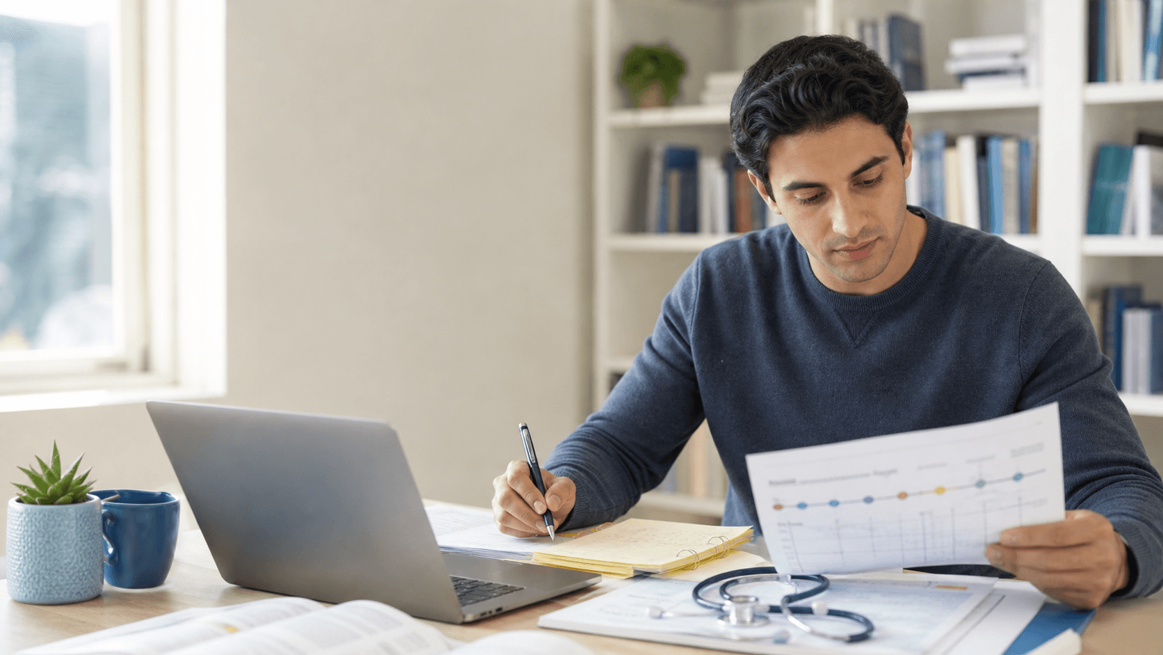 Healthcare professional planning a residency application timeline